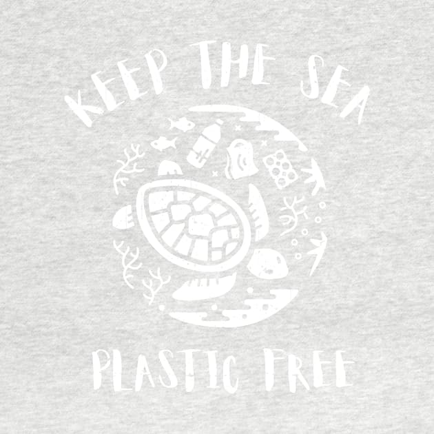 Keep The Sea Plastic Free Turtle Marine Scene by bangtees